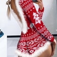 thumbnail image 5 of Brilliant Sleepwear for Women Plus Size Women's Christmas Snowflake Print Feather Trim Button Front Adult onesie Home Wear Siamese Pajamas, 5 of 6