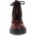 thumbnail image 3 of Soda Women Combat Army Military Motorcycle Riding Platform Boots Side Zipper FIRM-S Burgundy Red 11, 3 of 4