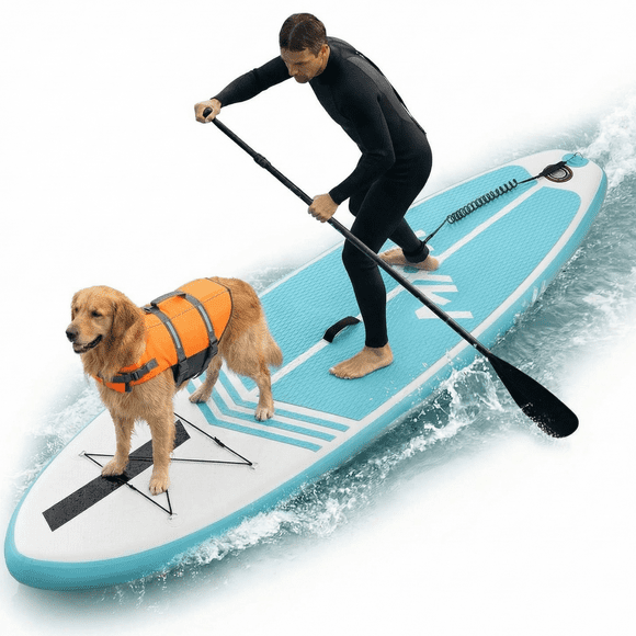 Naipo Planche à Pagaie Gonflable Planche à Pagaie Stand-up SUP avec Accessoires de Planche à Pagaie Stand-up Premium et Plateau Antidérapant Sac à Dos ISUP Laisse de Pagaie Pompe Planche à Pagaie pour Adulte & Jeune & Enfant