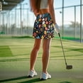 thumbnail image 4 of Uorisango Colorful Flowers Womens Tennis Skirt Stretchy Comfortable Running Sports Pickleball Skirt Fashionable Inner Shorts Daily Wear with Pockets for Workout Pickleball Size 3XL, 4 of 7