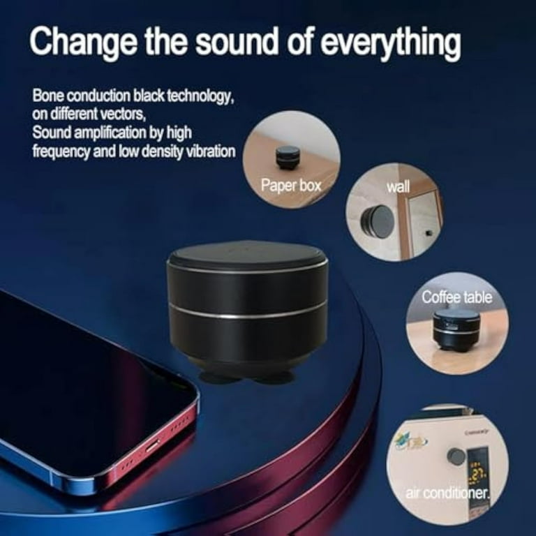suction cup vibration speaker Bone Conduction Bluetooth Speaker with Magnetic Base and Suction Cup,  Portable Surface Vibration Mini Wireless Speaker for DIY Sound Effects on  Multiple Materials (Glass, Wood, Metal), 1 Pack Audio Smartphone