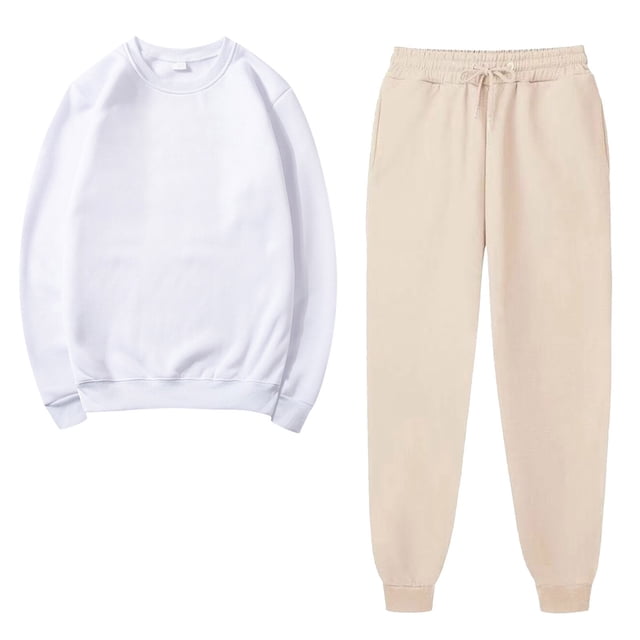 Besolor Ensemble 2 Pcs pour Femmes Survêtements Décontractés Pull Col Rond Chandail en Molleton et Pantalons de Jogging Ensembles d'Entraînement Survêtements