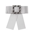 thumbnail image 1 of INSPIRE CHIC Women's Large Solid Color Bow Square Rhinestone Brooch Ties for Retro Chic Light Grey, 1 of 4