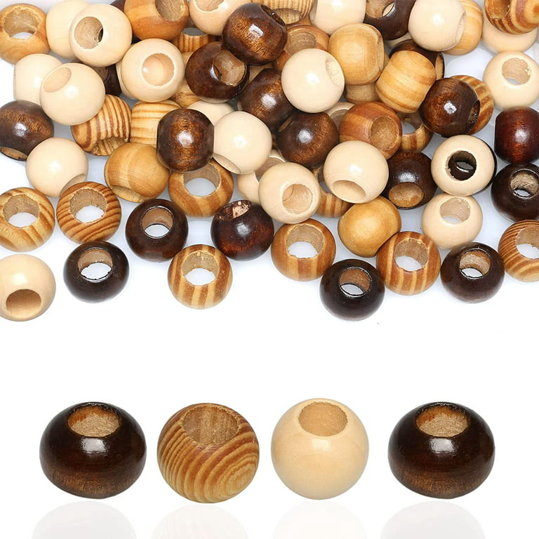 Large Hole Wooden Macrame Spacer Beads