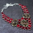 thumbnail image 2 of Natural Watermelon Tourmaline,Garnet 925 Sterling Silver Gift Necklace 18", 2 of 2