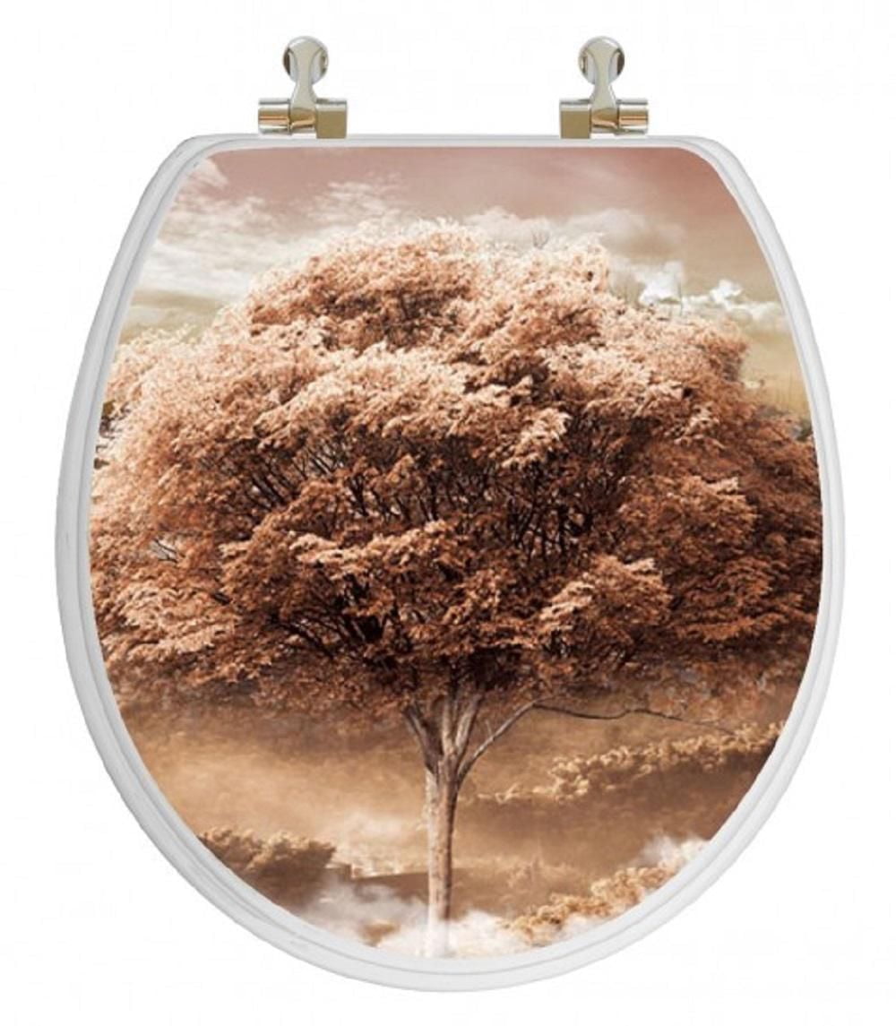 TopSeat Vario Scenario 3D Hologram 4 Images in 1 Round Season Trees Regular Lid Closure Chrome Hinge Toilet Seat