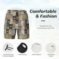 thumbnail image 4 of Kdxio Cartoon Bear Print Men's Swim Trunks with Compression Liner 7 Inch Inseam Quick Dry Swim Shorts, 4 of 7