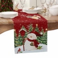 thumbnail image 6 of Red Snowman Christmas Cotton Linen Table Runner for Dining Kitchen, Green Xmas Tree Snowflake Winter Wedding Outdoor Party Tablerunners Decoration, Dresser Scarf Coffee Tablecloth Runners 13"x36", 6 of 9