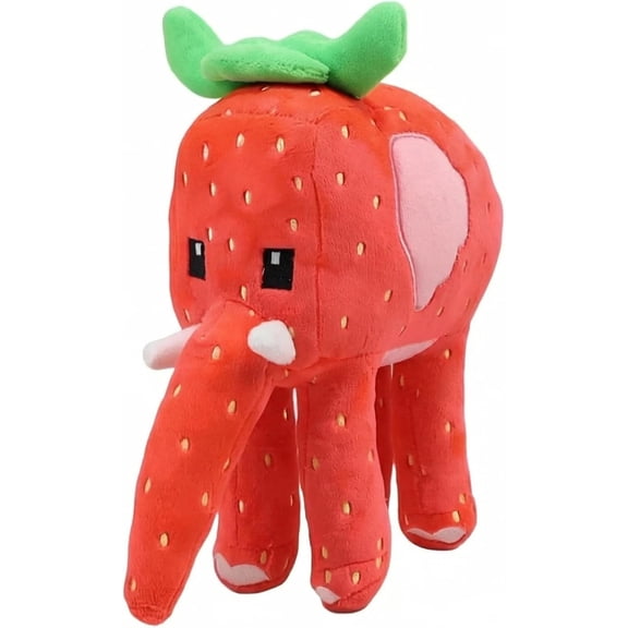 Strawberry Elephant Plush Toy,11" Soft Stuffed Number Character,Ugly Cute Stuffed Animal Plush,Soft Collectible Gift for Fans,Room Decor(red)