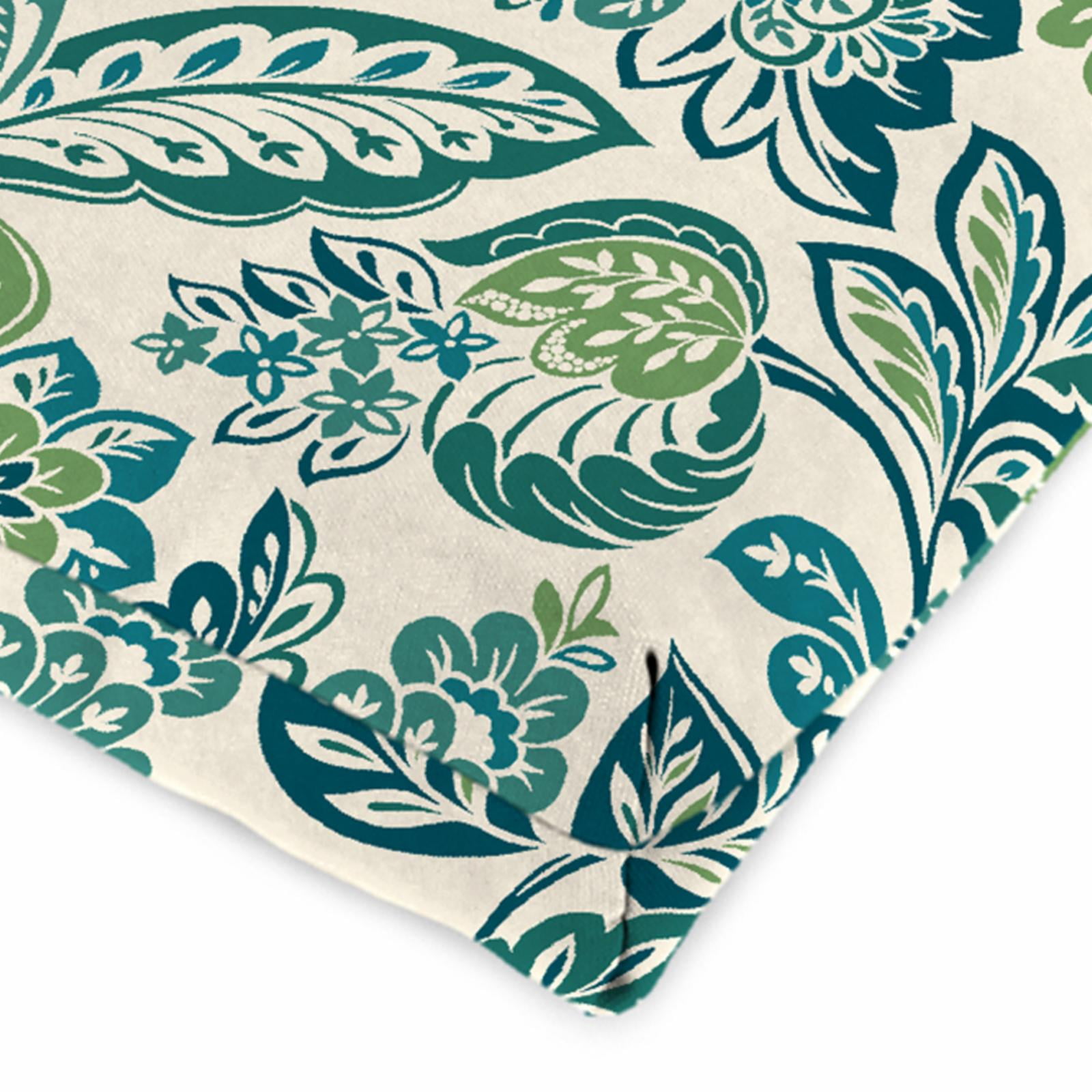 Jordan Manufacturing 22" x 44" Green Solid Outdoor Chair Cushion with Ties and Loop