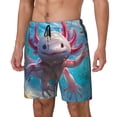 thumbnail image 1 of Balery Cute Underwater Axolotl Bañador para hombre, shorts de playa de secado rápido con entrepierna y forro de compresión-Small, 1 of 6