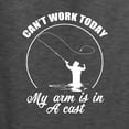 thumbnail image 3 of Wild Bobby, Can't Work Today My Arm Is In A Cast, Fishing, Unisex Crewneck Graphic Sweatshirt, Heather Black, Small, 3 of 5