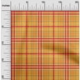 thumbnail image 1 of oneOone Polyester Lycra Mustard Yellow Fabric Madras Check Craft Projects Decor Fabric Printed By The Yard 56 Inch Wide, 1 of 4