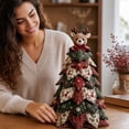 thumbnail image 6 of DIY Handmade Quilted Fabric Christmas Tree Decor,Patchwork Cloth Mini Xmas Tree with Plush Topper,Rustic Farmhouse Tabletop Ornament for Holiday Dining Mantel Home Christmas Decoration, 6 of 7