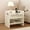 Milky White, variant on Modern Nightstand with Storage Drawer, Bedside Table with Type-C Charging Station, End Table Side Table for Bedroom Living Room, Walnut
