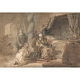 thumbnail image 2 of Gerbrand van den Eeckhout 24x18 Black Ornate Framed Double Matted Museum Art Print Titled: David's Promise to Bathsheba (1642-43), 2 of 5