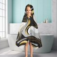thumbnail image 6 of Black Marble Gold Wave Pattern Hooded Bath Towel，50"x30" for Ages 3 To 12 Kids, Quick Dry Lightweight Soft Microfiber Hood Beach Towel Cover Up for Kids, 6 of 7