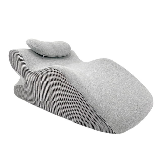 Almohada boca abajo, almohada de espuma viscoelástica con soporte para el cuello, cómoda almohada en cuña Blanco y gris