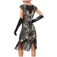 thumbnail image 5 of Elainilye Fashion 1920 Vintage Sequin Dress Studded Tassel Dress High-end Banquet Evening Dress Sleeveless V-neck Dress Prom Dress,Black, 5 of 6