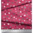 thumbnail image 3 of Soimoi Pink Cotton Voile Fabric Paw Dog Fabric Prints By Yard 56 Inch Wide, 3 of 3