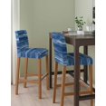 thumbnail image 2 of Navy Blue Bar Stool Covers Set of 6, Vintage Modern Abstract Art Ombre Stretch Washable Bar Chair Covers with Backs, Removable Pub Counter Height Chair Cover for Kitchen Dining Room Cafe, 2 of 7