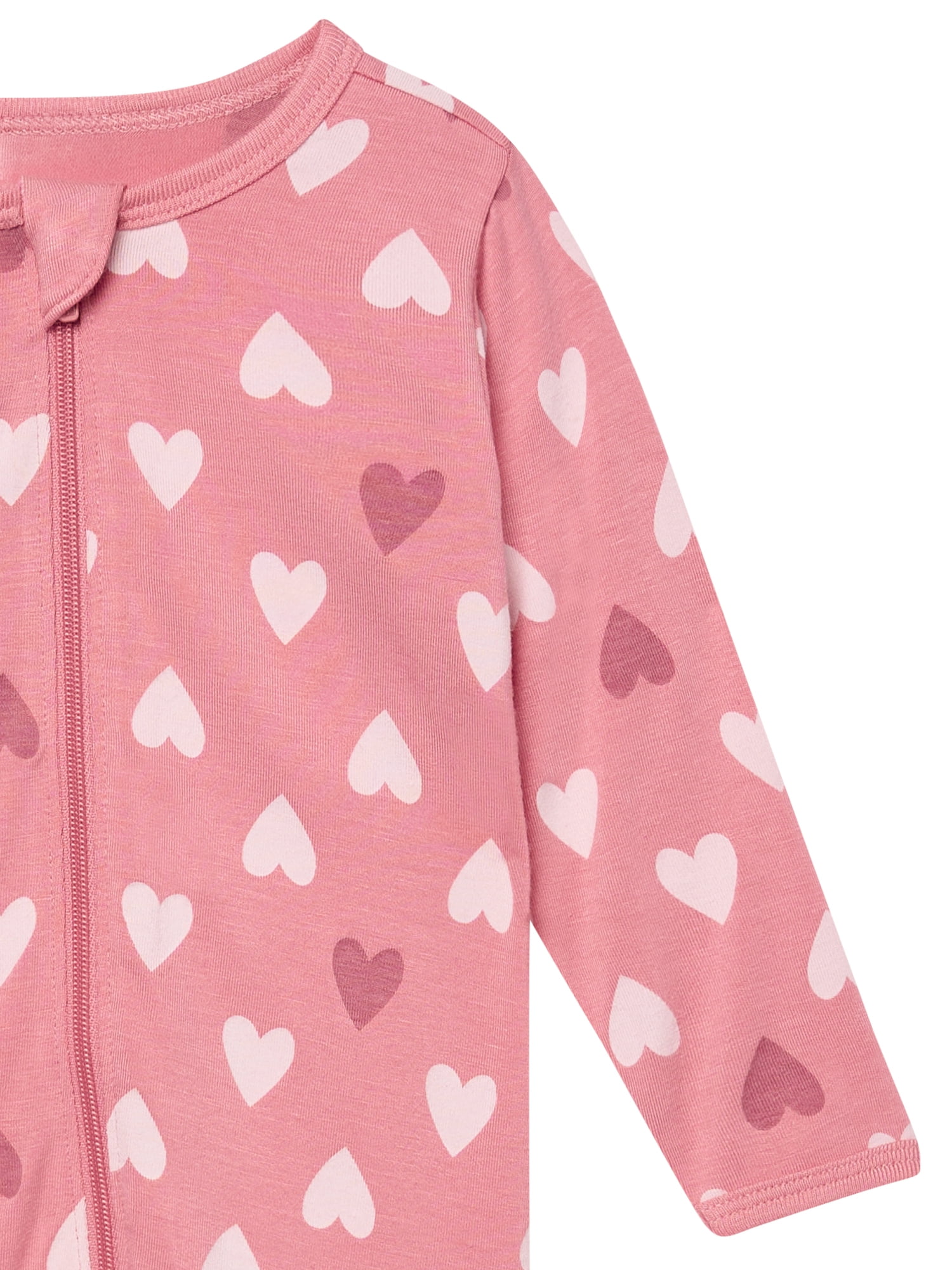 Modern Moments by Gerber Baby Neutral Viscose Valentine's Day Two-Way Zip Sleep 'N Play Footed Pajamas, Sizes Newborn - 6/9 Months