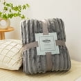 thumbnail image 5 of Bizhua Blanket Wide Strip Thickened Imitation Hair Border Coral Fluff Blanket Flannel Blanket Cover Blanket, A Blanket Is 180*200, 5 of 8