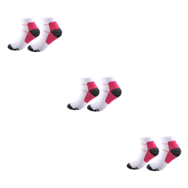kurtrusly 1/2/3/5 2 Pcs/ensemble Chaussettes de Compression pour Femmes Performance et Réduction de la Fatigue Soulage rose Rouge P/M 3 Pcs