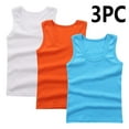 thumbnail image 2 of ZACPNCV 3PC Girls Tank Tops Cotton Sleeveless Undershirt Tank Tops Basic Shirts for Girls Kids Dancewear Light Blue 3-4 Years, 2 of 4