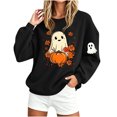thumbnail image 6 of Byworldtasic Halloween Spooky Season Shirt for Women Cute Ghost Long-Sleeve Pullover Tops Lightweight Sweatshirt, 6 of 8