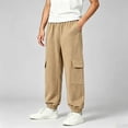 thumbnail image 2 of LckLvx Boys Cargo Pants Elastic Waist Jogger Pants with Multi Pockets School Daily Sweatpants, 2 of 7