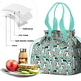 thumbnail image 4 of Corgi Dog and Flowers Drawstring Lunch Bag Women - Drawstring Lunch Bag Insulated for Work Office - Stain-Resistant Large Lunchbags for Women with Multi-Pockets, 4 of 6