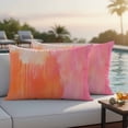 thumbnail image 2 of Outdoor Pillow Cover Abstract Ombre Orange Pink Set of 2 Waterproof Throw Pillowcases Oil Painting Art Decorative Patio Furniture Pillows for Couch Garden Indoor & Outdoor Use, 2 of 9