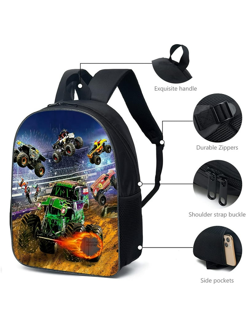 Monster Jam Grave Digger Cool Trucks All Over Print Backpack  display picture 3