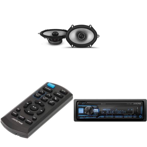 Alpine UTE-73BT, RUE-4360 Remote with 1 Pair Alpine S2-S68 Type S 6x8" Coax Speakers