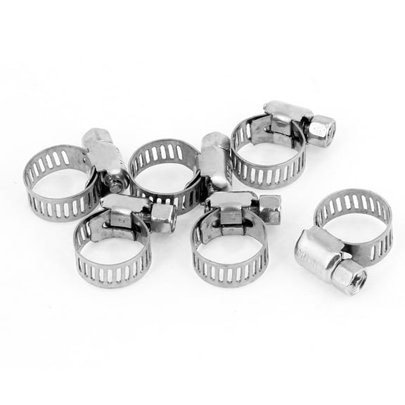 6 x Stainless Steel 6mm to 12mm Hose Pipe Clamps Clips Fastene