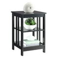 thumbnail image 3 of Pemberly Row Table d'Appoint en Bois avec Tablette Centrale et Inférieure, Noir, 3 of 3