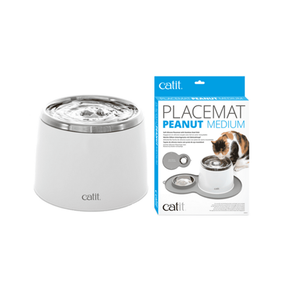 Catit, Fresh and Clean Stainless Steel Cat Water Fountain with Peanut