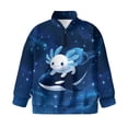 thumbnail image 4 of Uorisanigo Quarter Zip Pullover Sweatshirts for Teen Girls, Casual Blue Whale Axolotl Long Sleeve Pullover Top, School Quarter Zipper Cropped Sweatshirt School Athletic Tops, 4 of 7