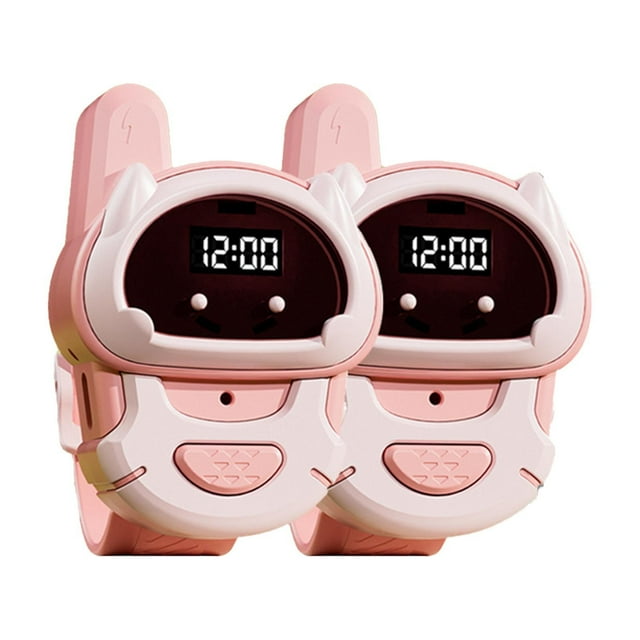 Walkie-Talkie para Niños CUTICAT 2 Piezas Recargables Rosa