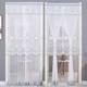 thumbnail image 3 of Cortinas de puerta bordadas con encaje de malla, sin perforaciones, de doble capa, transparentes, con borde ondulado, decorativas, de media cortina, 3 of 5