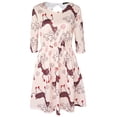 thumbnail image 2 of FANCYINN Women's Backless Christmas Snowflake Pattern Midi Tunic Dress 1/2 Sleeve Fit and Flare A-line Xmas Cocktail Cream Midi Dresses S, 2 of 7