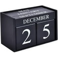 thumbnail image 1 of Wooden Desk Blocks Calendar - Perpetual Block Month Date Display Home Office Decoration-Black, 1 of 4