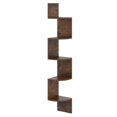 thumbnail image 6 of Resenkos 5-Tier Corner Shelf - Wall-Mounted Floating Bookshelf, Storage Organizer, Rustic Brown, 6 of 8