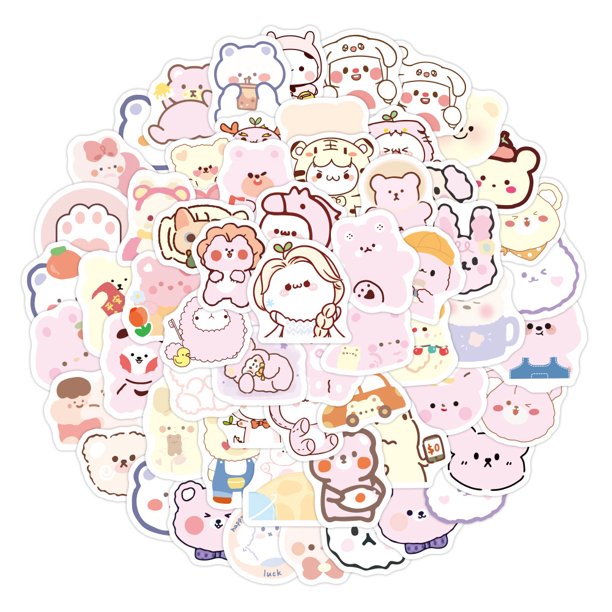 500 pegatinas de dibujos animados de estilo oso coreano para cuenta de mano, papelería, equipaje, nota adhesiva