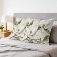 thumbnail image 6 of 16x16 Pillow Covers Set of 2, Botanical Flowers Square Throw Pillow Covers for Couch/Sofa/Living Room, Vintage Rustic White Floral Leaves Decorative Soft Pillowcases for Couch Throw Pillows, 6 of 9