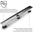thumbnail image 2 of HEATGENE Linear Shower Drain 48-Inch, Stainless Steel Rectangle Shower Floor Drain with Removable Quadrato Pattern Grate, Shower Drain with Hair Strainer, Brushed, 2 of 8