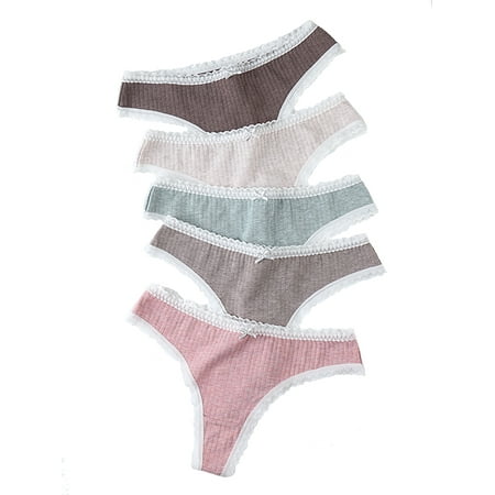 

Women s Cotton Thong Panties Assorted Soft Underwear 5-Pack