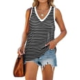 thumbnail image 3 of Guardurnaity Camiseta sin mangas con cuello en V para mujer Camiseta sin mangas de color informal Camiseta sin mangas con bloque Prendas para la parte del cuerpo Gris METRO Guardurnaity AP002686-07, 3 of 6