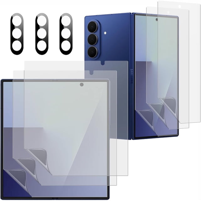3 Pack Matte Screen Protector For Samsung Galaxy Z Fold 7, Front+Inner Anti Glare Soft Protect Film+3X Camera Lens Protector Accessories